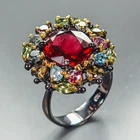 Gemstone 7 ct Natural Tourmaline Ring 925 Sterling Silver Size 8.75 /R470846