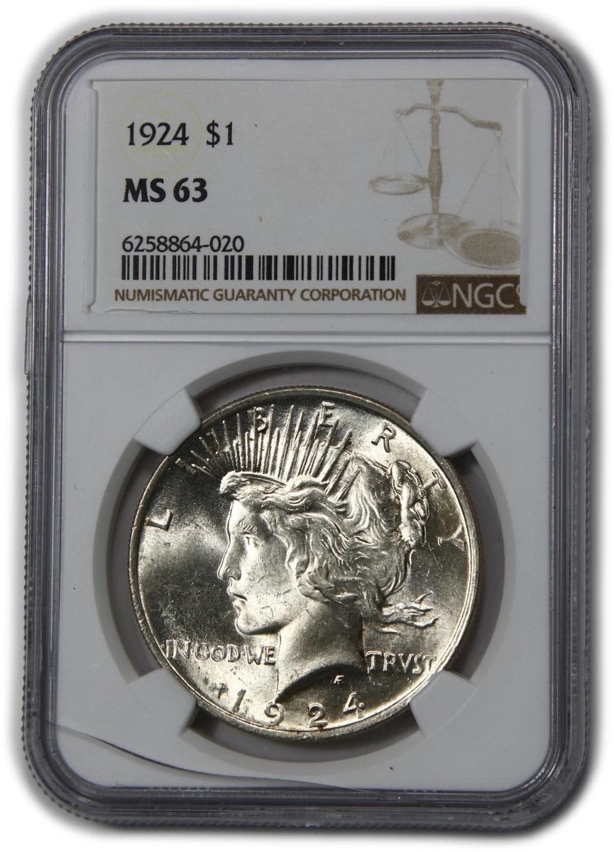 MS 63 Graded 1924 Year Peace Dollars (1921-1935) for sale | eBay