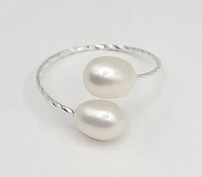 925 Sterling Silver Adjustable Freshwater Pearl Ring
