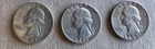 1961 1945 1953 25C Washington Quarters Lot Of 3 (Silver)