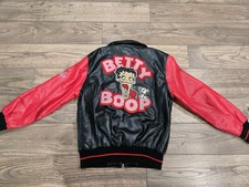 Vintage Betty Boop Bomber Jacket By Excelled Retro 90s Leather Black Red Large