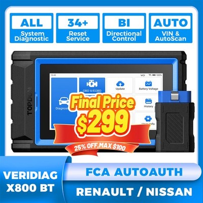 2026 NEW! TOPDON Veridiag X800BT All System Diagnostic 34+ Reset Upgrade AD800BT