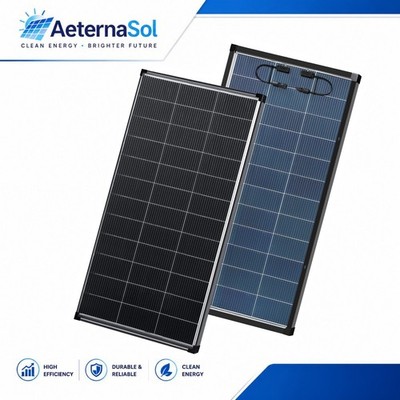 AeternaSol Bifacial 100W 200W 400W Solar Panel Mono N-Type 18V RV Home Off-Grid