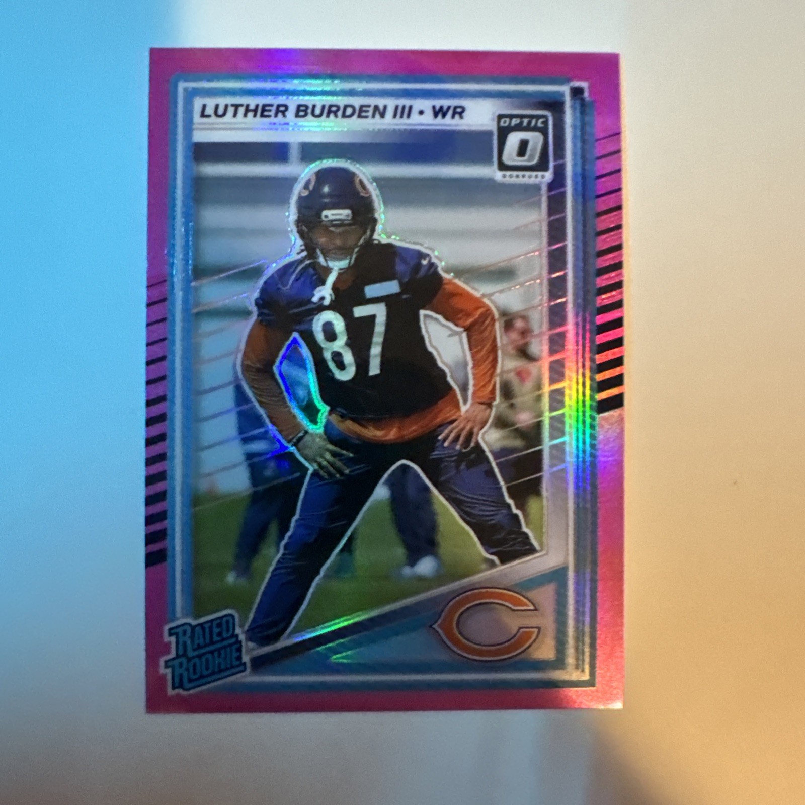 2025 Panini Donruss - Rated Rookie Luther Burden #395 Optic Preview Pink Prizm
