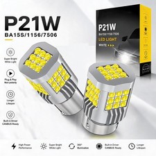 2x 1156 LED Tail Brake Stop Backup Reverse Turn Signal Light Bulbs White E