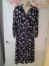 He Loves Me He Loves Me Not black flower print summer dress size M / 12