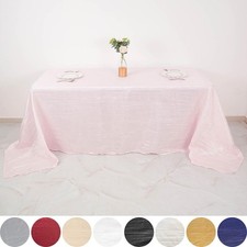 90" x 132" Accordion Crinkle Taffeta Rectangular Tablecloth Party Home Supplies