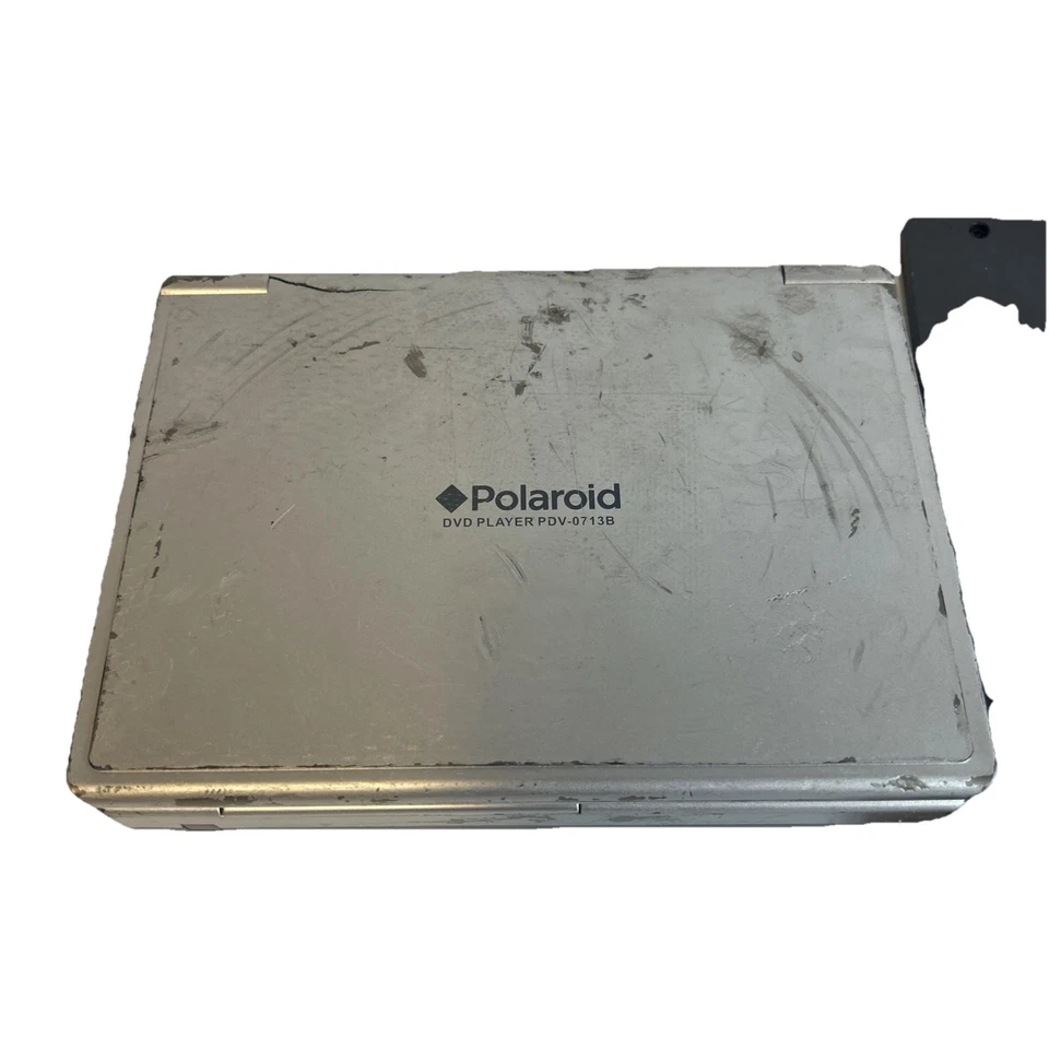 Reproductor de DVD portátil plateado vintage Polaroid PDV-0713b 7" películas de pantalla ancha para automóvil Foto 3 de 4