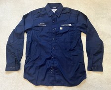 Carhartt United Airlines Mens Size M Navy Long Sleeve Work Shirt - 103642NVY