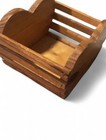 Handcrafted Wood box Organizer Tray, Small Slatted heart Organizer Bin Crate — photo 2