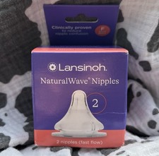 Lansinoh NaturalWave Baby Bottle Nipples Fast Flow Silicone 100 Soft Durable