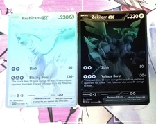 Reshiram Zekrom ex Pokemon 173/086 172/086 Foiled Doujin Card * READ *