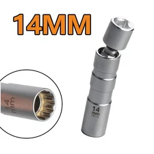Spark Plug Sleeve Socket Removal Tool 14 mm 3/8" Drive Magnetic Thin Wall Wobble