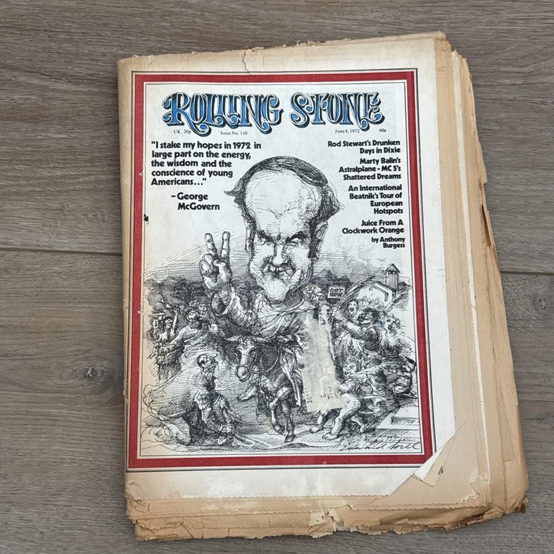Rolling Stone Magazine June 8, 1972 #110 George McGovern - Rod Stewart