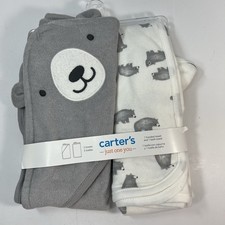 Carter's Just One You  Baby Bear Hooded Bath Towel - Gray
