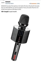 BONAOK Professional Wireless Bluetooth Karaoke Microphone with Case