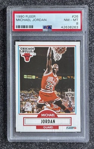 1990 Fleer Michael Jordan #26 Chicago Bulls (ROY/5x MVP/14x AS/HOF) PSA 8 NM-MT