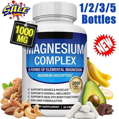 1~3X Magnesium Complex 1000mg -Muscle & Bone Health -Magnesium Malate Glycinate