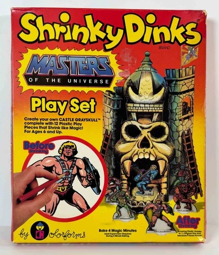 HE-MAN Masters of the Universe MOTU Vintage 1983 SHRINKY DINKS PLAY SET - SEALED