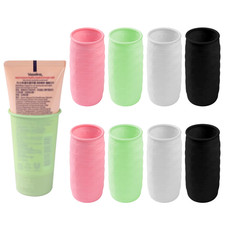 8PCS Silicone Travel Toiletries Cover Elastic Sleeves for Leak Proofing Reusable