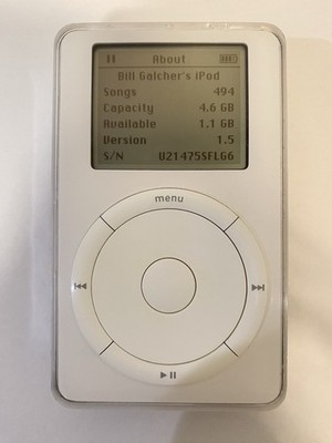 Apple iPod Classic 1st Generation White (5 GB) w/ New Battery