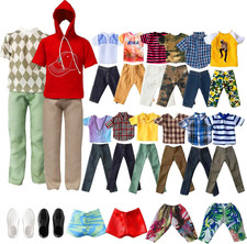 13 Pc Doll Clothes Accessories for 11.5" Boy Doll Outfit, Tops Pants Shoes