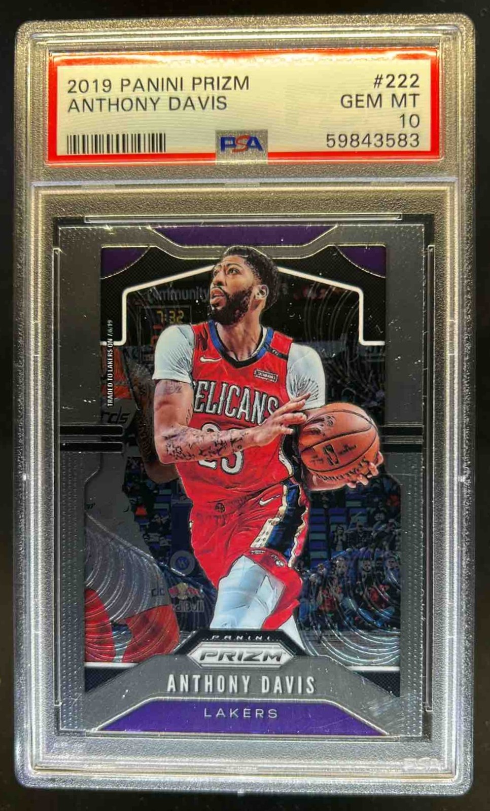 2019-20 Prizm Anthony Davis #222 Lakers PSA 10