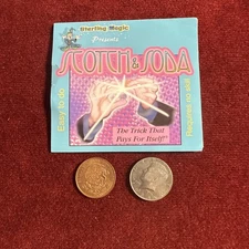 Scotch & Soda Coin Magic Trick Sterling NOS VNTG HALF DOLLAR SIZE Locking Eztodo