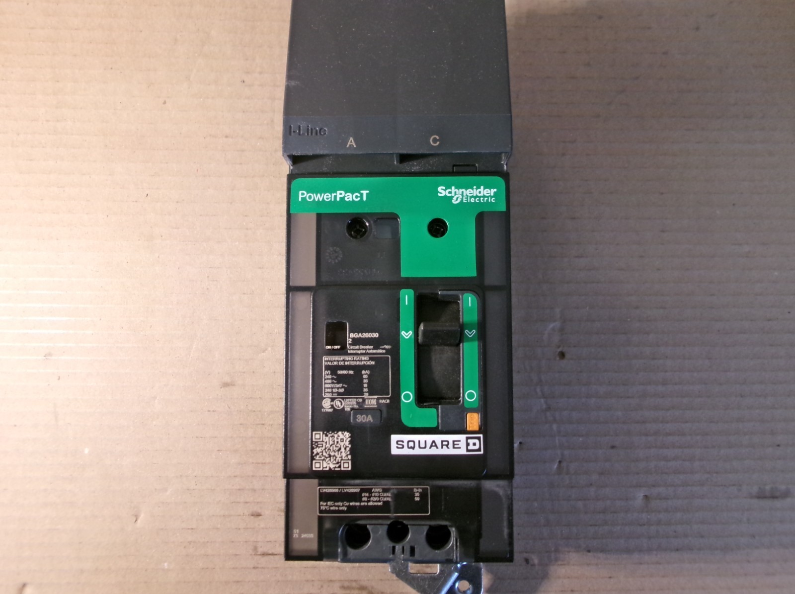 NEW Square D BGA BGA260302 2 Pole 30 Amp 600V AC PHASE Circuit Breaker NTO
