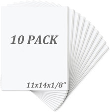 11x14 White Acid Free Foam Boards Pack of 10 1/8 Thick