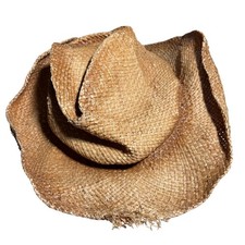 Panama Jack Straw Cowboy Hat Tan Woven Sun Ha...