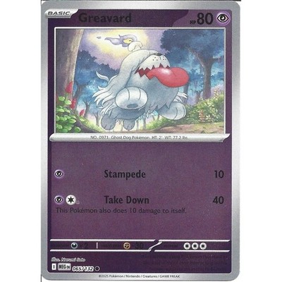 GREAVARD 065/132 MEGA EVOLUTIONS POKEMON (REVERSE HOLO, NM)