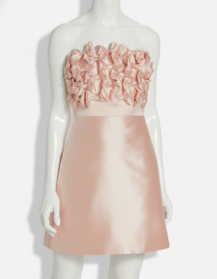 Alexia Maria Womens' Pink Marissa Strapless Ruffle Minidress Size 8