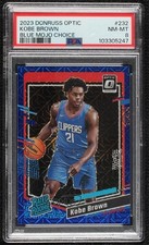 2023 Panini Donruss Optic Choice Blue Mojo Prizm 2/24 Kobe Brown #232 PSA 8 14t3