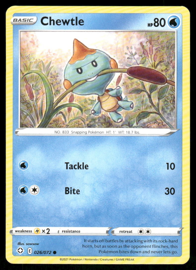 Chewtle 026/072 - Shining Fates - Common NM