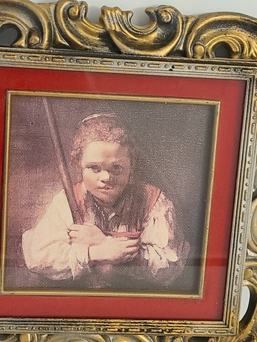 Rembrandt Girl With A Broom Framed Print Reproduction, Miniature, Framed - Picture 2 of 4