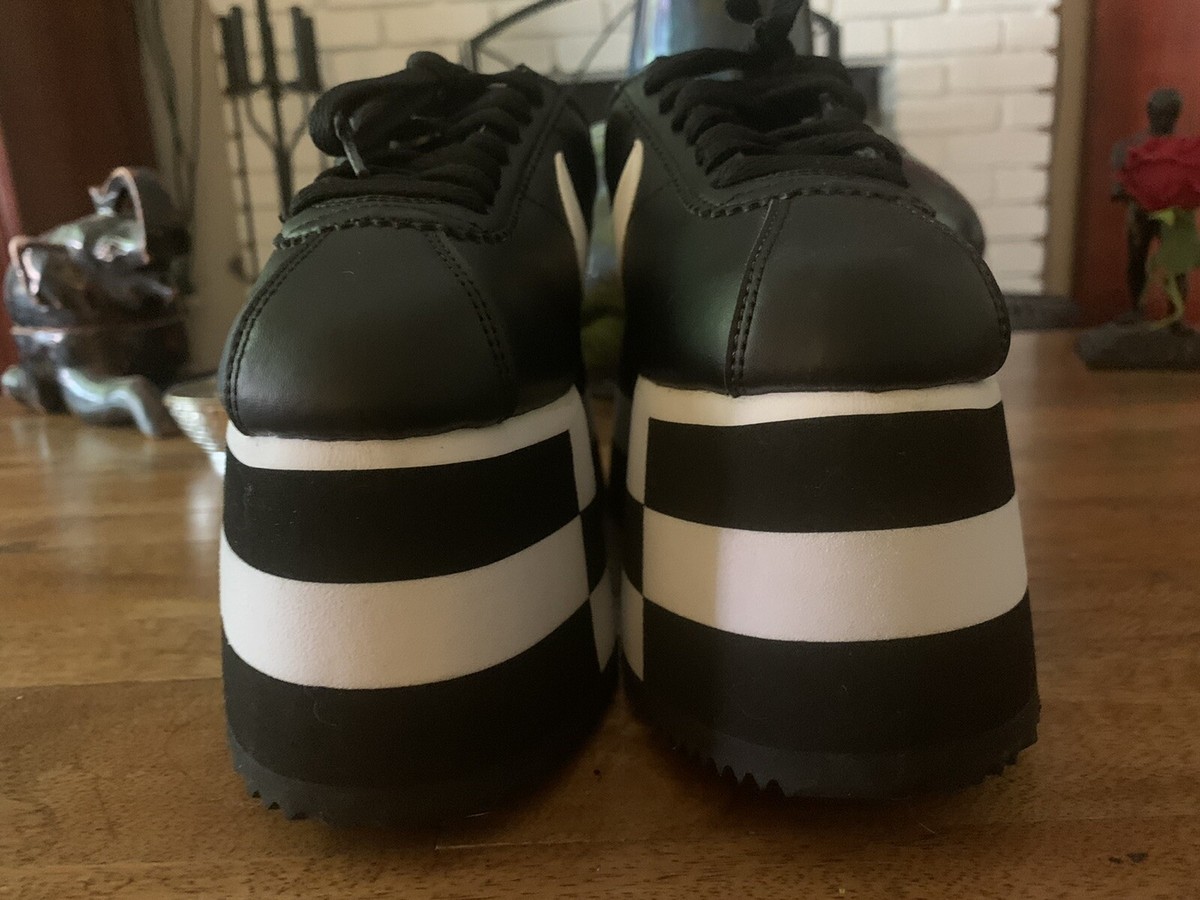Woman's Size 5 Nike Cortez /Comme Des Garçons Punk Mod Goth Woman's Size 5 Nike Cortez /Comme Des Garçons Punk Mod Goth