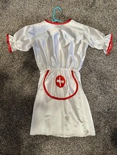 Halloween Nurse Costume Girls M  Dress Up Tie Closure Short Sleeve FAST SHIP