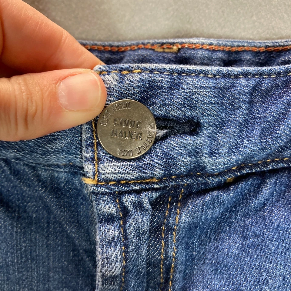 Falda vaquera Eddie Bauer azul por encima de la rodilla talla 8 años 90 Y2K clásica elástica  Foto 4 de 4