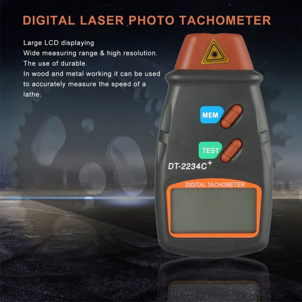Engine RPM Meter Laser Photo Tachometer RPM Gauge - Digital Non-Contact ...