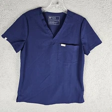 FIGS Technical Collection Scrub Top Size Womens XS Blue FW1000