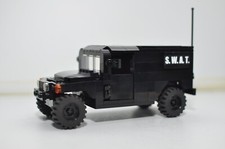 Camión SWAT de policía negro personalizado modelo MOC construido compatible con ladrillos LEGO® reales