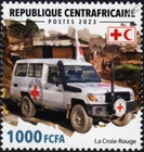 RED CROSS ICRC TOYOTA Land Cruiser Vehicle Car Stamp (2023 Central Africa)