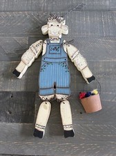 Decorative Handpainted Wooden Lamb