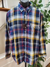 Cotton Traders Sport Men Multicolor Cotton Long Sleeve Collared Casual Shirt XL