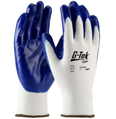 PIP 34-C229 G-Tek Knit Nylon Gloves Nitrile Coated Smooth Grip Size:S (Dozen)