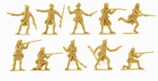 Accurate U.S Militia set #2 - 10 unpainted 54mm toy soldiers in cream color