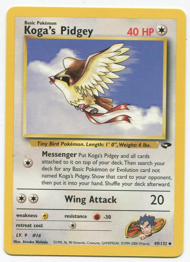 POKEMON GYM CHALLENGE KOGA'S PIDGEY 49/132 NM-M