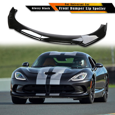 For Dodge Viper 01-17 Universal Double Layer Front Bumper Lip Spoiler Glossy