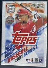 2021 Topps Series 1 Baseball 7 Pack Blaster Box - Factory sealed 70th Patch Card